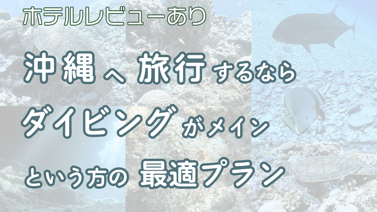 沖縄へ旅行するならダイビングがメインという方の最適プラン